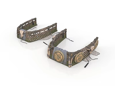 Tactical Camouflage Knee Pads With Mesh Panels And Circular Hard Plates 3d model