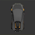 Modern Black And Yellow Sports Car With Sleek Aerodynamic Stylish Design Top View