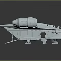 Detailed Futuristic Spacecraft 3D Model With Dual Thrusters And Aerodynamic Structure For Modern Space Missions