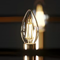 Elegant Brass Spherical Frame Chandelier With Decorative Bulbs For Modern Interior Design