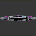 Fantasy Decorative Sword With Purple Blade Blue Gemstone And Ornate Hilt