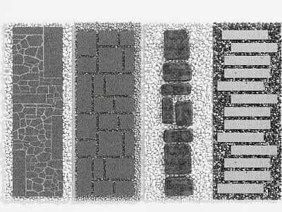 Diverse Stepping Stones Design With Various Stone Patterns And Path Layouts 3d model