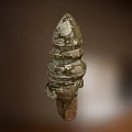 Ancient Weathered Pillar Top With White Green Patina And Layered Ornate Design