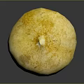 Fresh Yellow Round Pumpkin With Textured Skin On Dark Background
