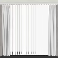 Stylish Gray Curtains With White Blinds For Home Window Decoration 3d model