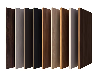 Wooden Wall Panels In Various Colors And Materials For Interior Design 3d model