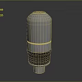 Industrial Metallic Cylindrical Equipment With Silver Dome Top And Black Base