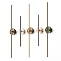 Elegant Modern Luxury Wall Lamps With Slim Metal Stems And Round Glass Shades For Home Decor