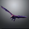 Vibrant Colorful Eagle Flying with Purple and Pink Gradient Wings in Mid Air