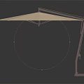Modern Outdoor Cantilever Umbrella With Metal Frame Square Base And Light Canopy
