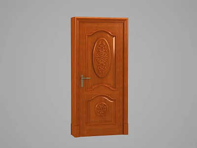 American solid wood gate 3d model