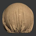 Linen Covered Spherical Decorative Object Featuring Wrinkled Surface And Smooth Reflective Base