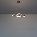 Modern Illuminated Chandelier Featuring Ring Shaped Design Hanging From Ceiling 3d model