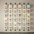 Animal Wall Decor with Framed Butterfly Specimens in Grid Arrangement