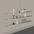 Cream wind table lamp reading lamp 3d model