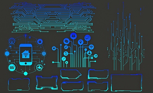 Modern technology lines 3d model