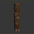 Standing Intricately Designed Traditional Wooden Carved Statue As Modern Interior Decor Piece