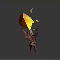 3D Game Movie Dragon Character Breathing Yellow Red Flame With Pink Red Body And Wings
