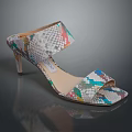 Colorful Snake Print Open Toe Stiletto Heeled Sandals With Stylish Design