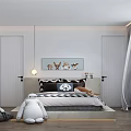 Kids Room Interior Design With Blue Sofa Round Rug Desk Chair White Cabinets And Blinds