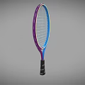 Sporting Equipment Colorful Tennis Racket With Purple Blue Frame And Black Handle