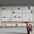 Modern Metal Frame Shelf Unit with Multiple Shelves for Books Decorative Bowls and Storage