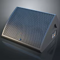 Modern Black Computer Speaker With Mesh Front Panel And Wedge Shape Design 3d model