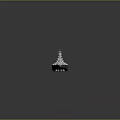 Detailed Historical Battleship Model As Naval Water Transport With Large Turrets And Structures
