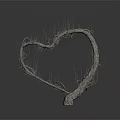 Heart Shaped Sculpture With Twisted Vines Branches And Natural Texture Art
