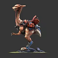 Mythical Fantasy Creatures With Decorative Saddles Red Packs On Rocky Ground And Stones