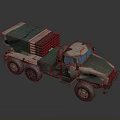 Military Heavy Duty Truck With Green Camouflage Multiple Rocket Launcher System Design