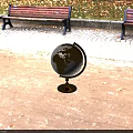 Elegant Gold Globe with Detailed Continents and Shiny Base for Desktop Decor