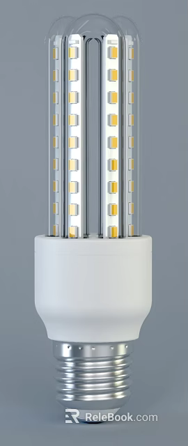 Bright LED Corn Light With Multiple Yellow Beads And White Base Structure 3d model 