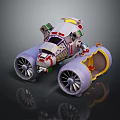 Toy Passenger Airplane Model With Twin Engines White Fuselage And Colorful Accents