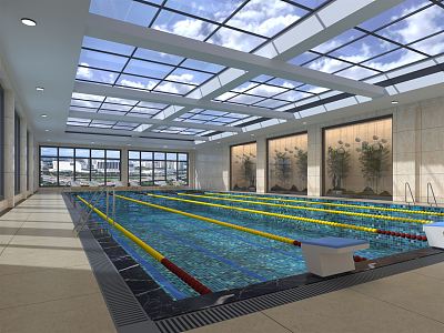 modern swimming pool 3d model