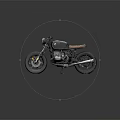 Vintage BMW Custom Motorcycle With Black Body And Brown Leather Seat