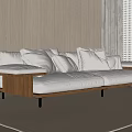Mid-ancient style multi-person sofa carpet fabric log sofa 3d model