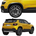 Yellow Jeep SUV Front And Rear View 3d model