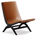 Modern Black Leather Lounge Chair with Wooden Frame and Sleek Design for Living Room