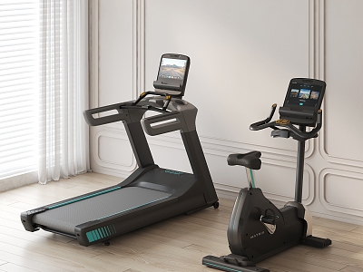 Modern treadmill spinning sports equipment model