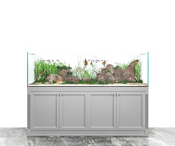 Modern fish tank fish tank aquarium grass tank fish tank landscaping water grass fish tank plant ornaments 3d model