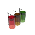 Modern Colorful Washbasin Designs With Transparent Glass Bodies And Metal Stands