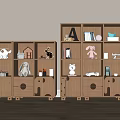 Wooden Entryway Side Cabinet with Cute Animal Shaped Doors and Toys Books Decorations