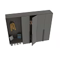 Modern Shoe Cabinet With Coat Rack Bench And Storage Interior Design 3d model