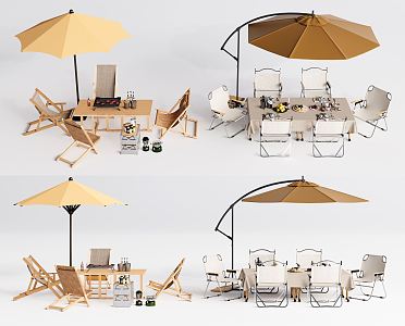 Modern Outdoor Table and Chair Outdoor Table and Chair Camping Table and Chair Folding Chair 3d model