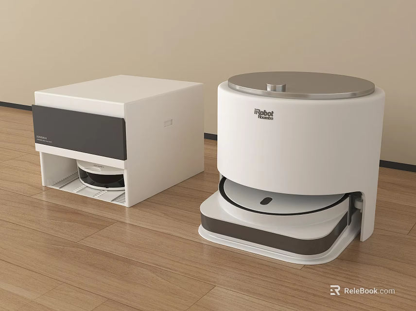 Smart Robot Cleaning Machines With Dual Units White Design And Pifit 3d model 