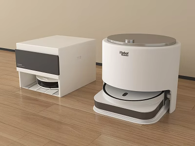Smart Robot Cleaning Machines With Dual Units White Design And Pifit 3d model