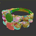 Gold Decorative Ring With Oval And Round Gemstones Intricate Braided Band Design