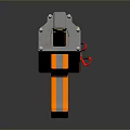Futuristic Gun with White Orange Blue Red Accents Modern 3D Rendered Design And Transparent Barrel