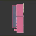 Pink Wardrobe With Open Door And Dresser Furniture Set Featuring Decorative Mirror And Drawers